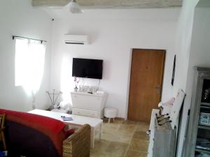 TV a/nebo společenská místnost v ubytování Villa confortable avec piscine privée à Saint-Saturnin-lès-Apt