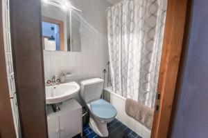 a bathroom with a toilet and a sink at Anzère - Appartement 2 pièces au pied du télécabine in Anzère