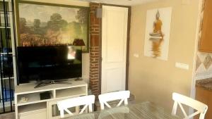 Televízia a/alebo spoločenská miestnosť v ubytovaní Villa Albaida