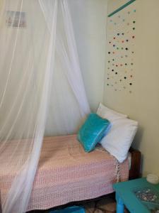 een slaapkamer met een bed met een klamboe bij El Dormilon 2 in La Pedrera