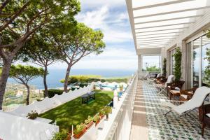 a balcony with a view of the ocean at Villa Sole di Capri - Vista Mare in Massa Lubrense