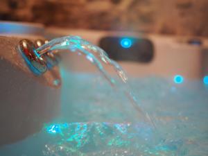 un flusso d'acqua esce da un lavandino di Le Mas de Crieulon a Saint-Jean-de-Crieulon