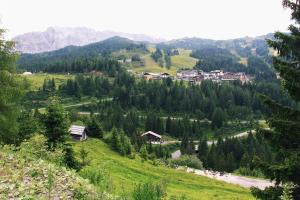 a view of a valley with houses and trees at Appartementhaus CKPK Sonnenalpe Nassfeld in Sonnenalpe Nassfeld