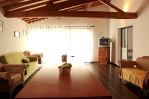 a living room with a couch and a tv at 3 bedrooms house with shared pool furnished terrace and wifi at Burinhosa Pataias 5 km away from the beach in Burinhosa