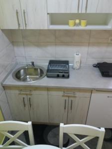 Kuchyň nebo kuchyňský kout v ubytování Apartmani SAN