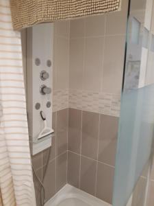 uma casa de banho com chuveiro e WC em Aux Cadollines em Romenay