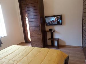 TV a/nebo společenská místnost v ubytování Joey's Hostel Rishikesh