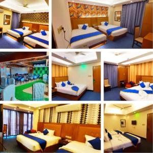 a collage of photos of a hotel room at Hotel Grand View 1 & 2 in Sylhet