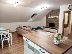 Kuchyňa alebo kuchynka v ubytovaní Apartmán pod Sivým vrchom