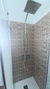 a shower with a shower head in a bathroom at Buenavista in Frontera