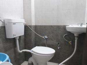 un bagno con un water e un lavandino di Hotel Chouhan Paradise a Ajmer