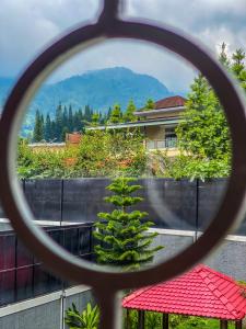 a view of a tree through a magnifying glass at AL Marina Resort in Puncak