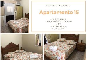 Llit o llits en una habitació de Hotel Ilha Bella