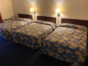 une chambre d'hôtel avec 2 lits et 2 lampes dans l'établissement Childress Inn, à Childress