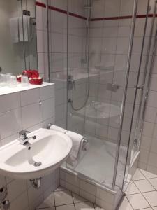 Koupelna v ubytování Hotel Haus Appelberg