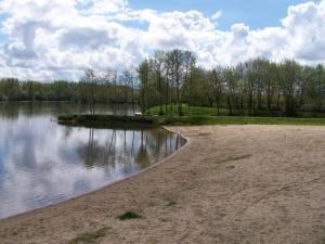 an island in the middle of a body of water at Le Vieux Chien Noir in Évran