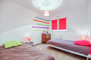 Ένα ή περισσότερα κρεβάτια σε δωμάτιο στο La Coralienne