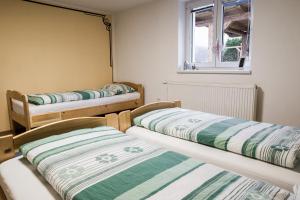 En eller flere senge i et værelse på Desný Kout