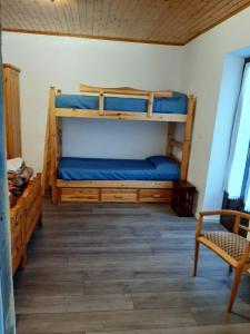 1 dormitorio con 2 literas en una habitación en Alloggi Il Rododendro, en Bagni di Vinadio