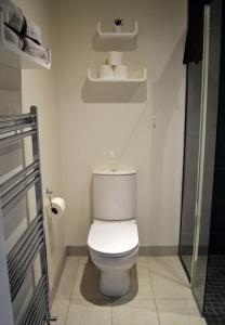 a bathroom with a white toilet in a room at Béal na Banna in Coleraine