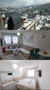 uma sala de estar com vista para a cidade em OLIMPIJSKA KUCA-Planinska Avantura em Jahorina