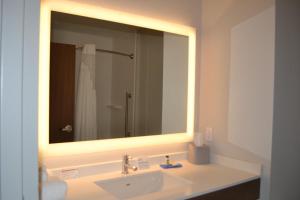 a bathroom with a sink and a mirror at Holiday Inn Express Tallahassee-University Central by IHG in Tallahassee +28 photos