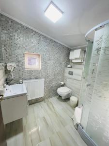 A bathroom at Pensiunea Sport