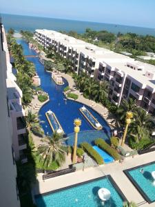 an aerial view of a resort with a water park at Marrakesh Residence Hua Hin Family Room in Hua Hin