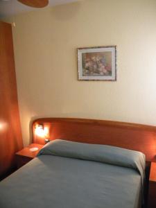 a bedroom with a bed and a picture on the wall at Apartamentos Decathlon Arysal in Salou