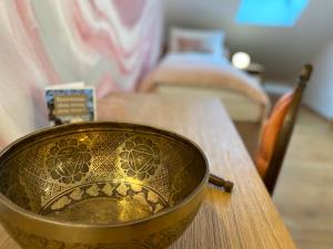Postel nebo postele na pokoji v ubytování Espace Entre Ciel & Terre