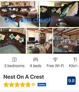 un collage de photos d'un salon dans l'établissement Nest On A Crest, à Rye
