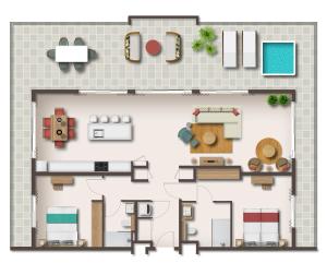 a floor plan of a house at Domaine de Grand Baie in Grand-Baie