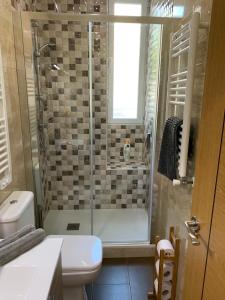 a bathroom with a shower and a toilet at Puerto De la Cruz in Madrid +13 photos