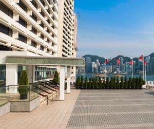a view of the city from a building at Marco Polo Hongkong Hotel in Hong Kong