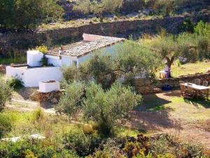 ein kleines Haus inmitten eines Feldes in der Unterkunft Casita Blanca in Perelló