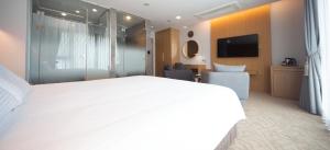 TV a/nebo společenská místnost v ubytování Ulsan City Hotel