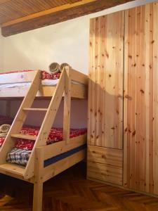 Двухъярусная кровать или двухъярусные кровати в номере FoRest Chalet