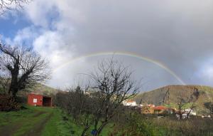 Rainbow in the sky over a field w obiekcie Villa Rafael w mieście Vega de San Mateo