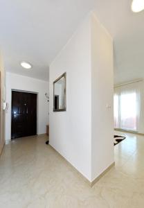 a large white room with a mirror on a wall at Apartment Village Nin in Nin