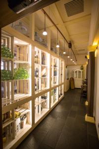 a room with a lot of shelves of food at Hotel Victoria in Hövelhof