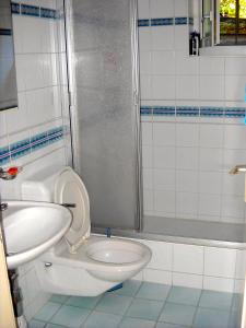 a bathroom with a toilet and a sink at Casa Alice in Locarno
