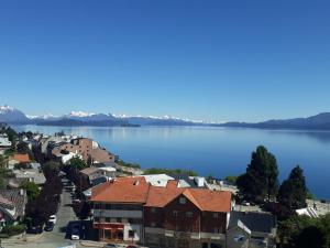 a town on the shore of a large lake at Patagonia D.A.T in San Carlos de Bariloche