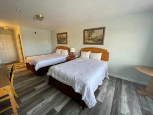 Postel nebo postele na pokoji v ubytování Traveler's Inn Carlin NV near Elko