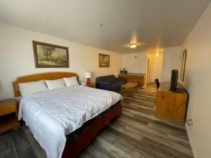 Postel nebo postele na pokoji v ubytování Traveler's Inn Carlin NV near Elko