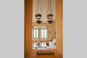 A seating area at Summer House in Santorini
