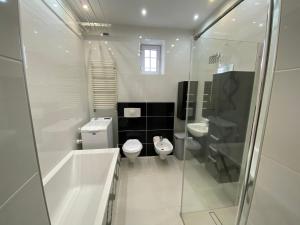 Et badeværelse på Apartament F21 Deluxe w Bielawie - Widok na Góry Sowie + 29 billeder