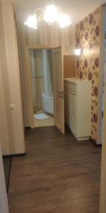 ヴォルゴグラードにあるVolga Apartmentsのバスルーム(洗面台、トイレ付)が備わります。