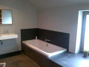 Een badkamer bij Ardennature vakantiehuizen met privé-sauna