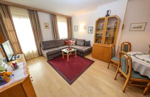 uma sala de estar com um sofá e uma mesa em Appartement Else em Bad Kleinkirchheim