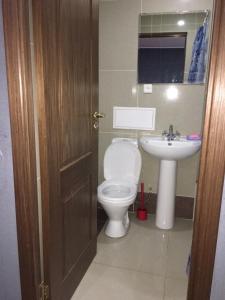 モンチェゴルスクにあるApartments on pr.Metallurgovのバスルーム(トイレ、洗面台付)